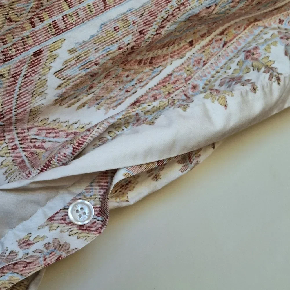 Ralph Lauren Duvet Cover Camile Paisley Chambray King 103 x 90